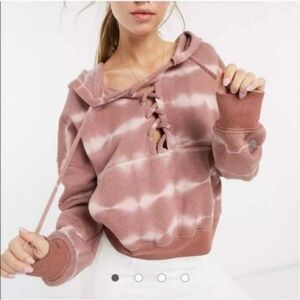 Free People Kelly Tie Dye Believer Hoodie Size Large Fireside Combo